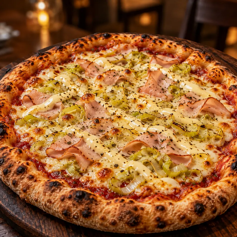 Pizza de peito de peru