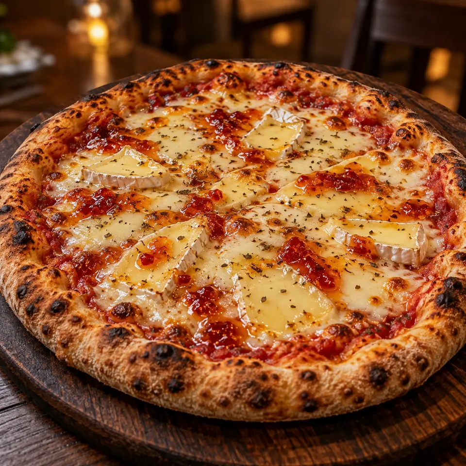 Pizza de queijo brie